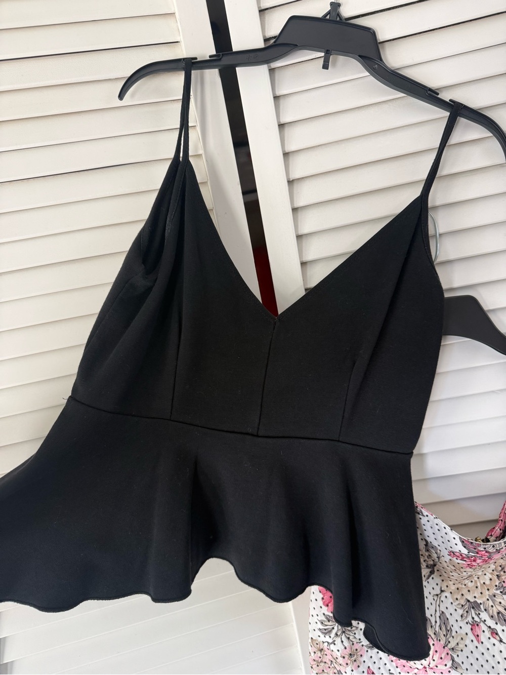 Foreign Exchange Black V-Neck Peplum Cami